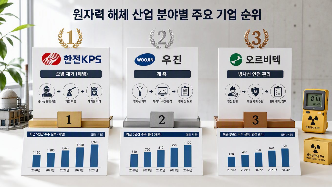 원전 해체 관련주 대장주 선정 기준과 공정별 역할