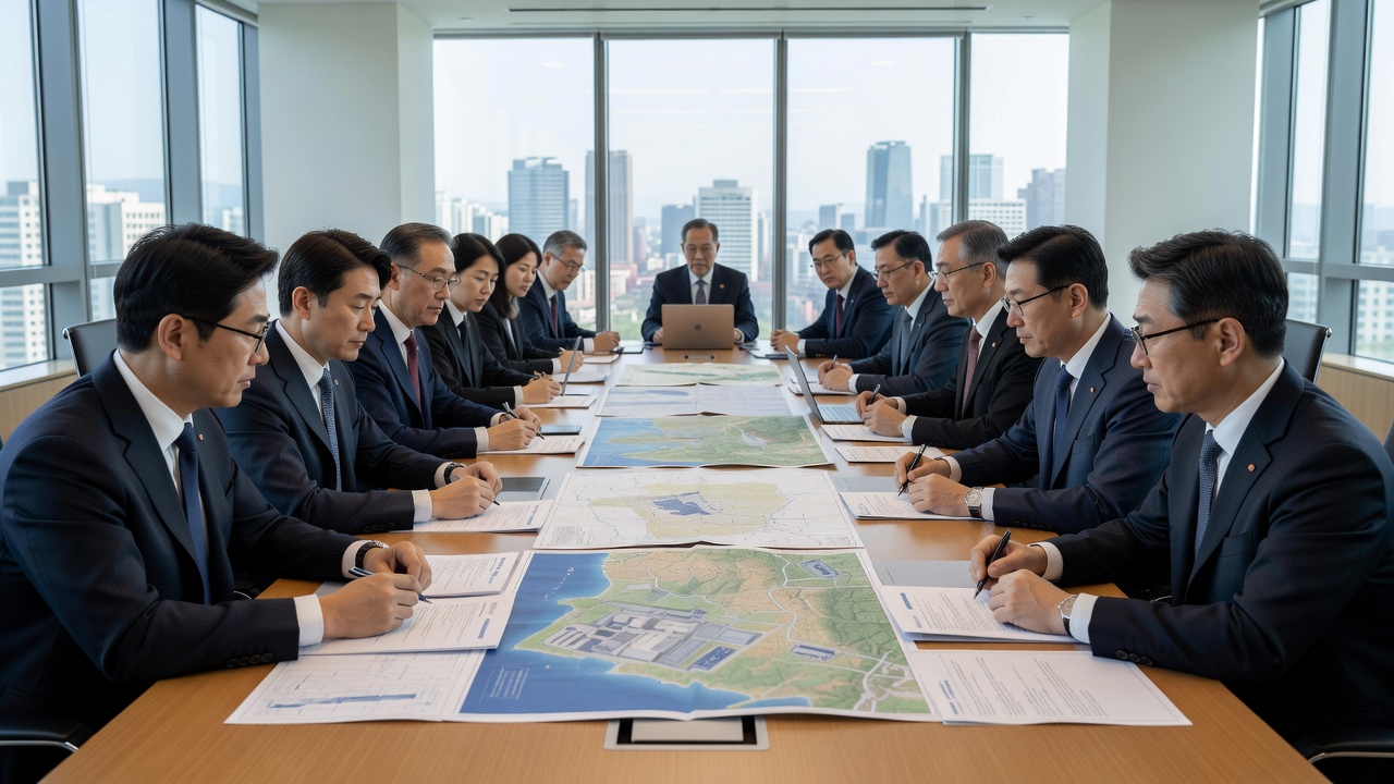 원전 수출 일원화 정책의 도입 배경을 보여주는 회의 장면