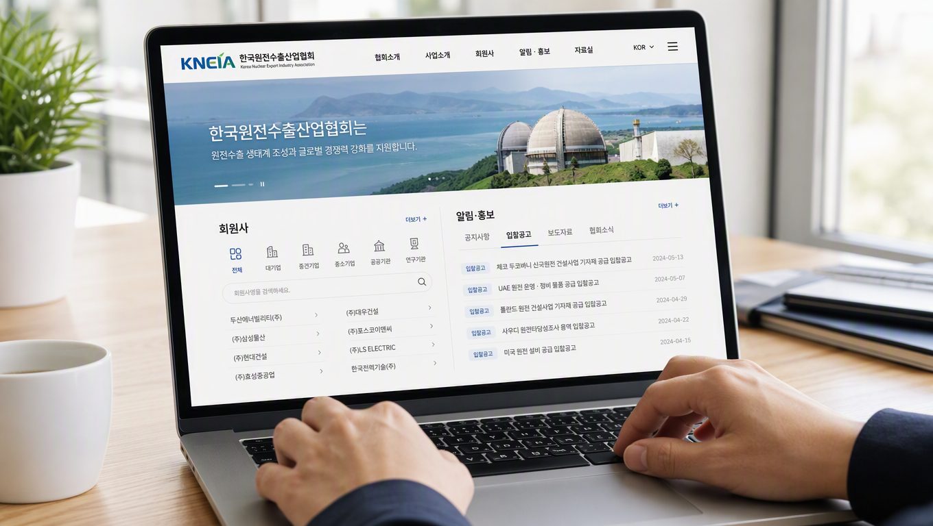 원전 수출 산업 협회 회원사와 입찰공고 확인 방법