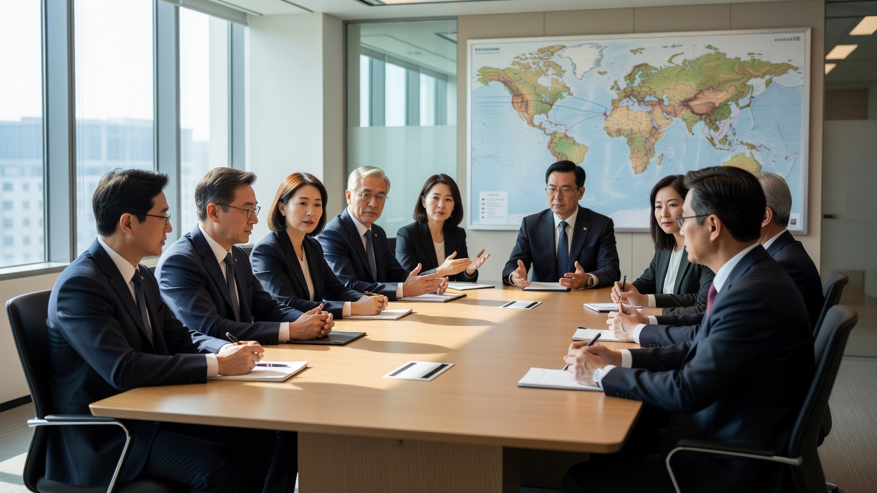 원전 수출 일원화 추진 배경을 논의하는 정부와 에너지 업계 관계자
