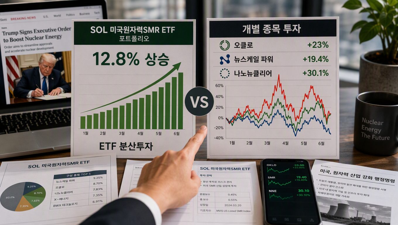 트럼프 원전 행정명령 후 SMR ETF와 개별 종목 수익률 및 리스크 차이